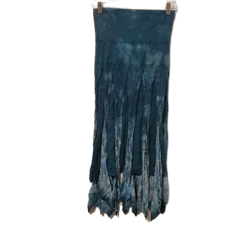 Solitaire Y2K Cotton Skirt Hippie Festival Coachella Tie Dye Aysemetrical Flowy